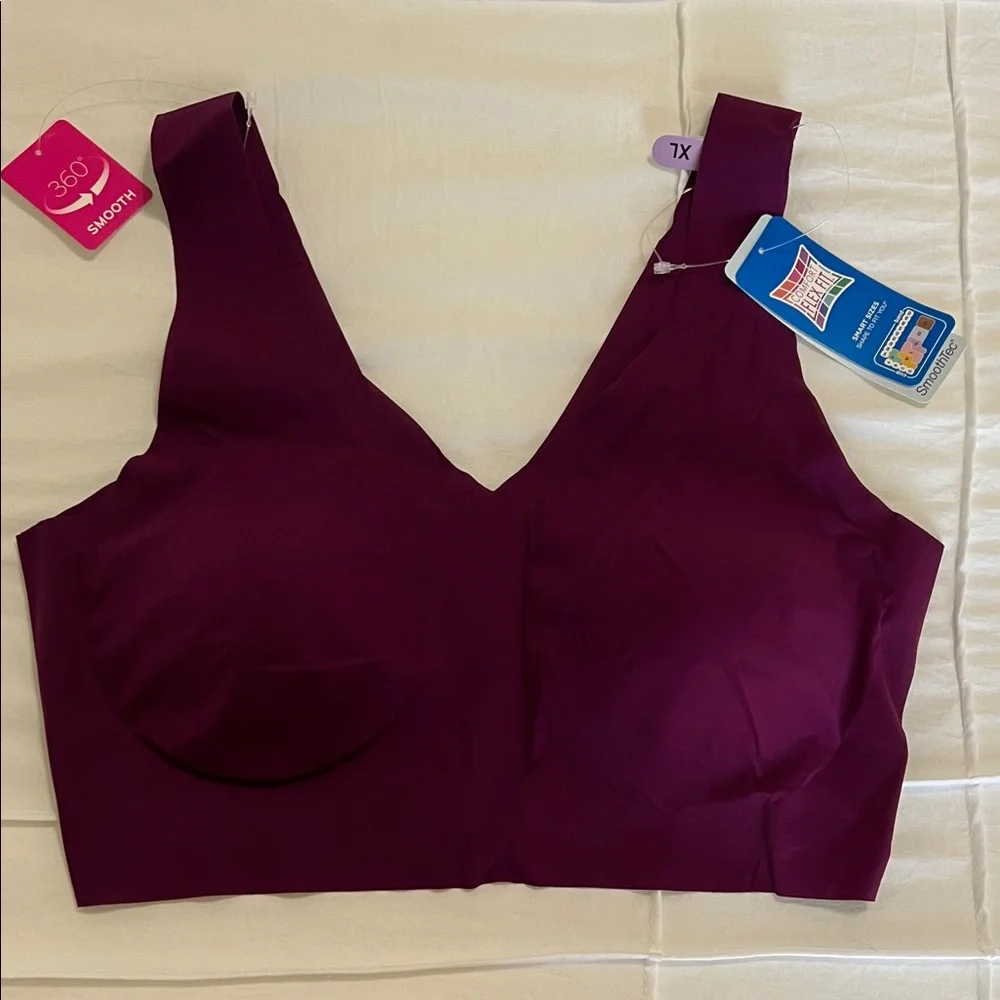 Hanes Women's Wireless Bra - Deep Purple NWT - Picture 1 of 6